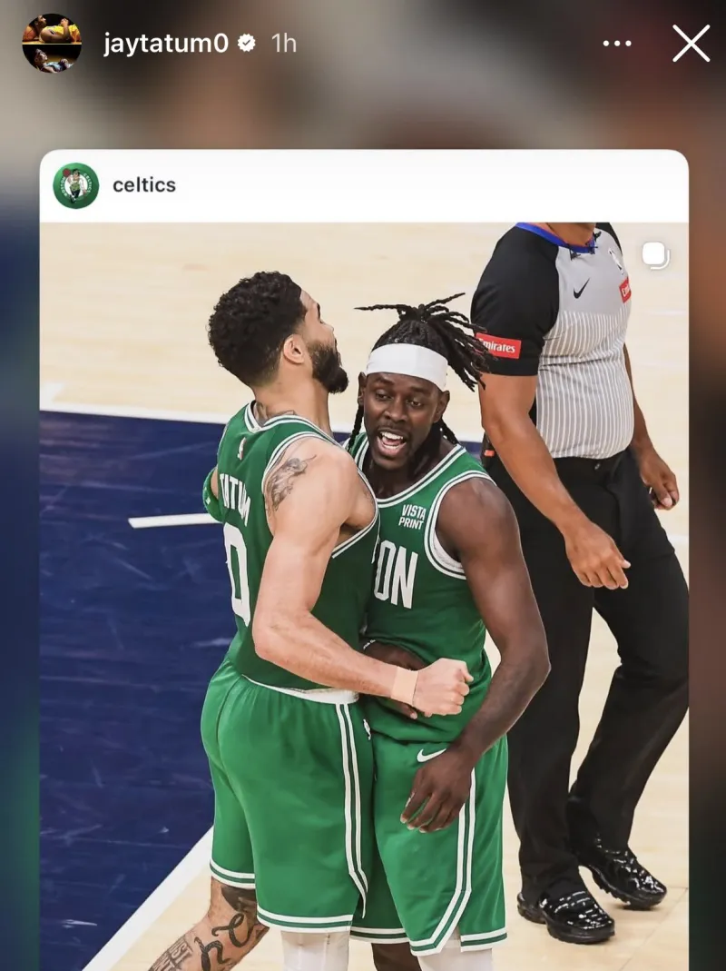 开云在线开户-老队友回家！塔图姆Ins晒和朱-霍勒迪的旧照与球迷分享